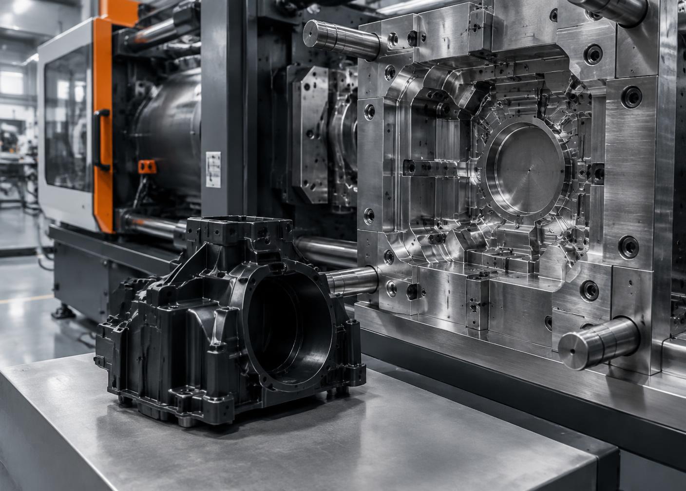 Precision injection mold tooling and a molded engineering polymer component